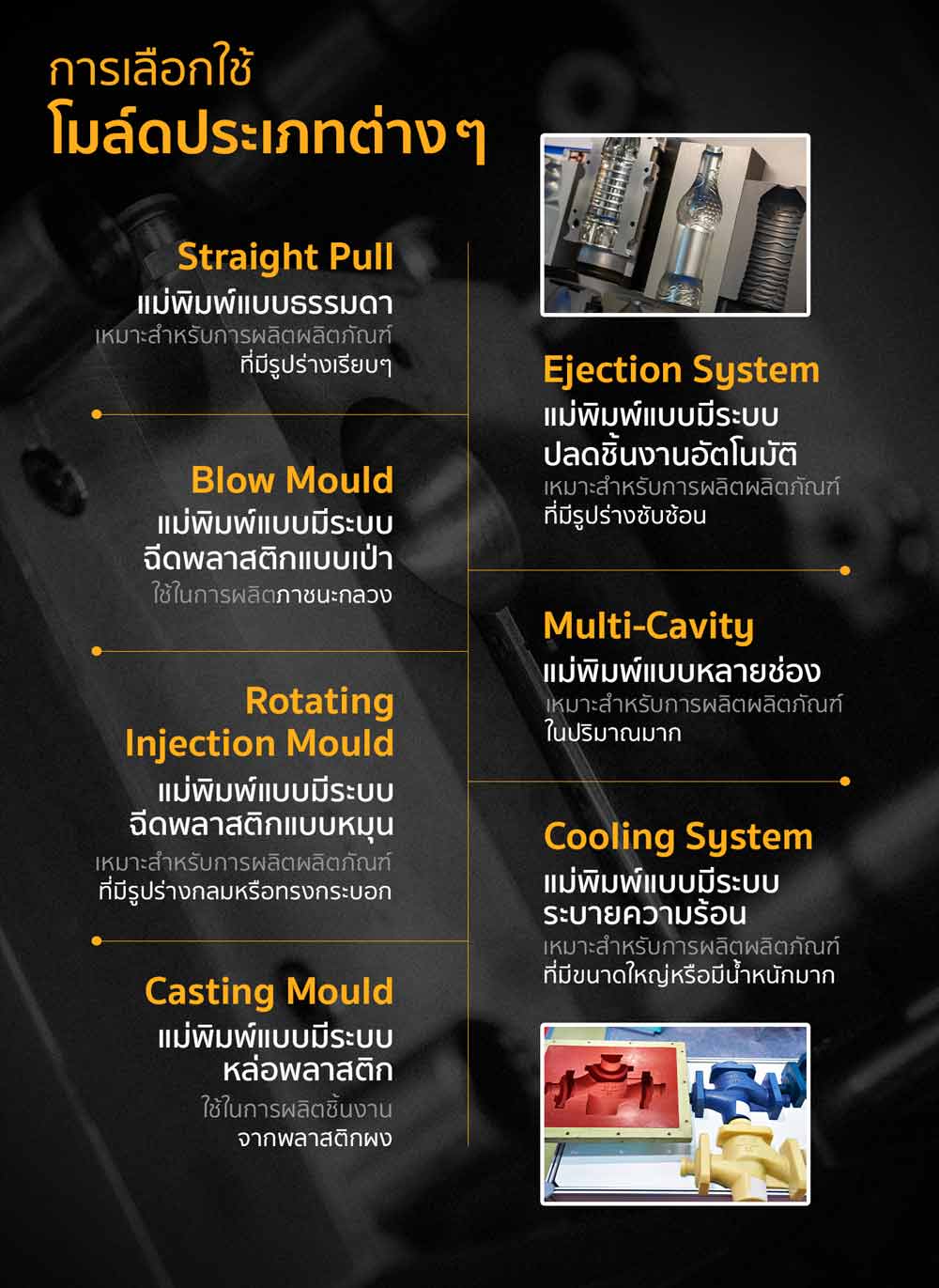 การเลือกใช้โมล์ดประเภทต่างๆ